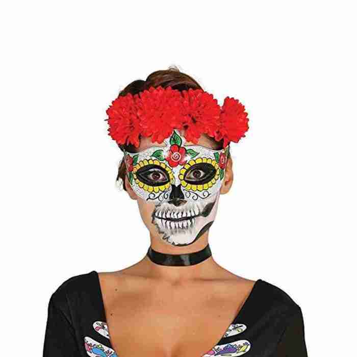 Tag der Toten Maske Damen weiß mexikanische Gesichtsmaske Día de los Muertos