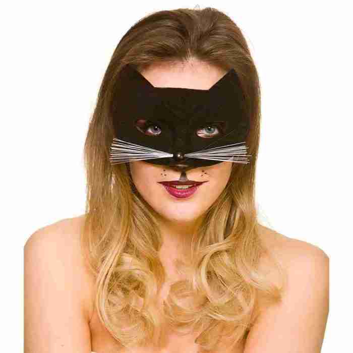 Katzen Augenmaske schwarz Erwachsene Unisex Faschingsmaske Karneval
