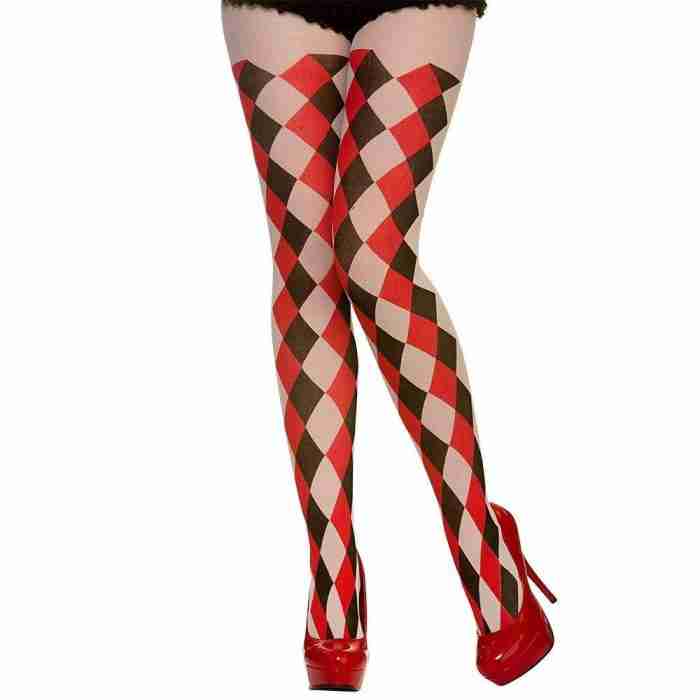 Faschingsstrumpfhose Harlekin Damen Rot - Carnival Store GmbH