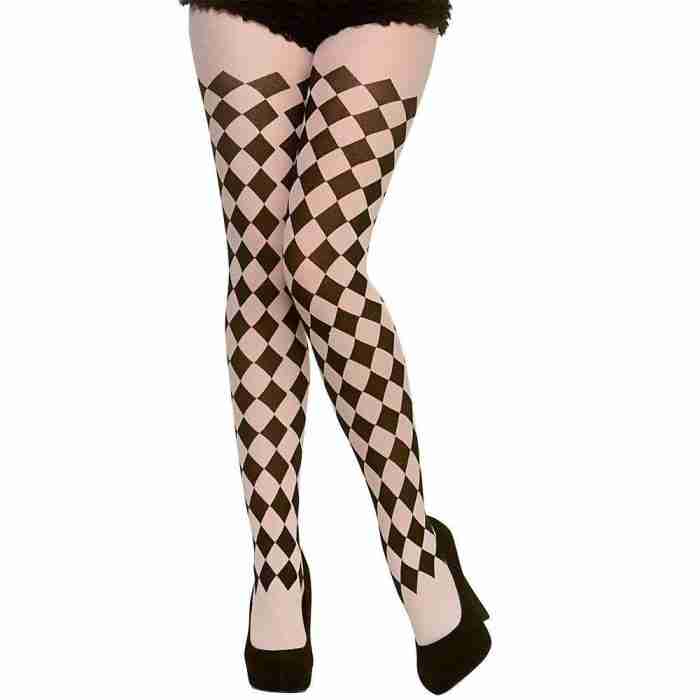 Harlekin Strumpfhose Schwarz Weiß Damen - Carnival Store GmbH