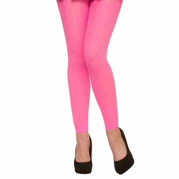 Neon Strumpfhose ohne Füße Pink - 80er Jahre Kostüm Accessoire