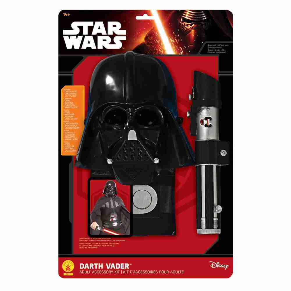 Darth Vader Kostüm Blister Pack Lieferumfang Lichtschwert