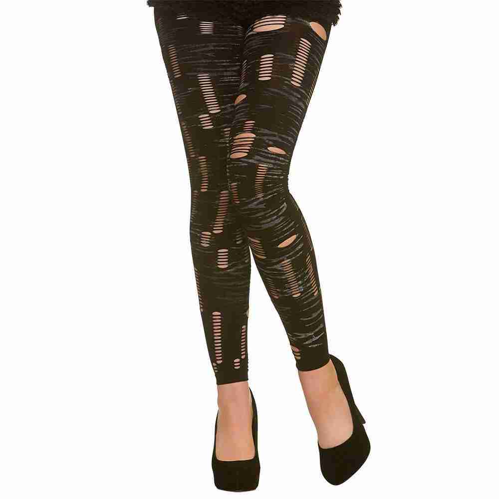 Zombie Strumpfhose Damen schwarz fußlos Halloween Kostüm Accessoire