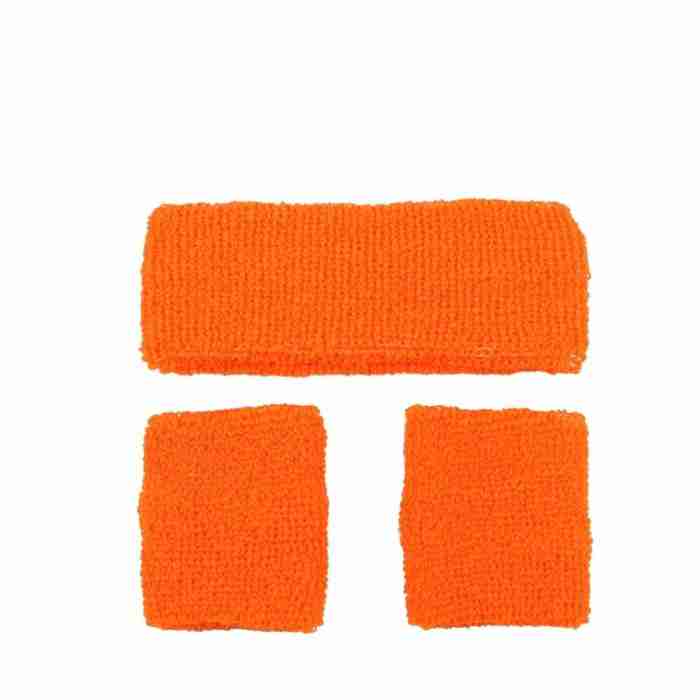 80er Jahre Schweißband Set Orange - Retro Accessoires
