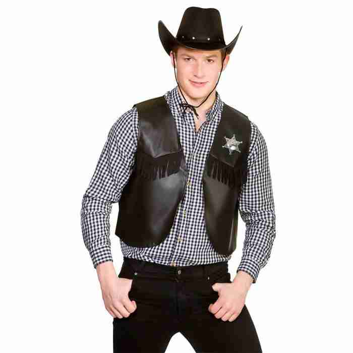 Cowboy Weste Sheriff Wild West Kostüm Schwarz - Carnival Store