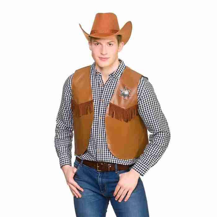 Cowboy Weste Sheriff Wild West Kostüm Braun - Carnival Store
