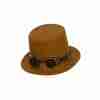 Steampunk Hut mit Brille braun Retro-Futuristic Accessoire Karneval