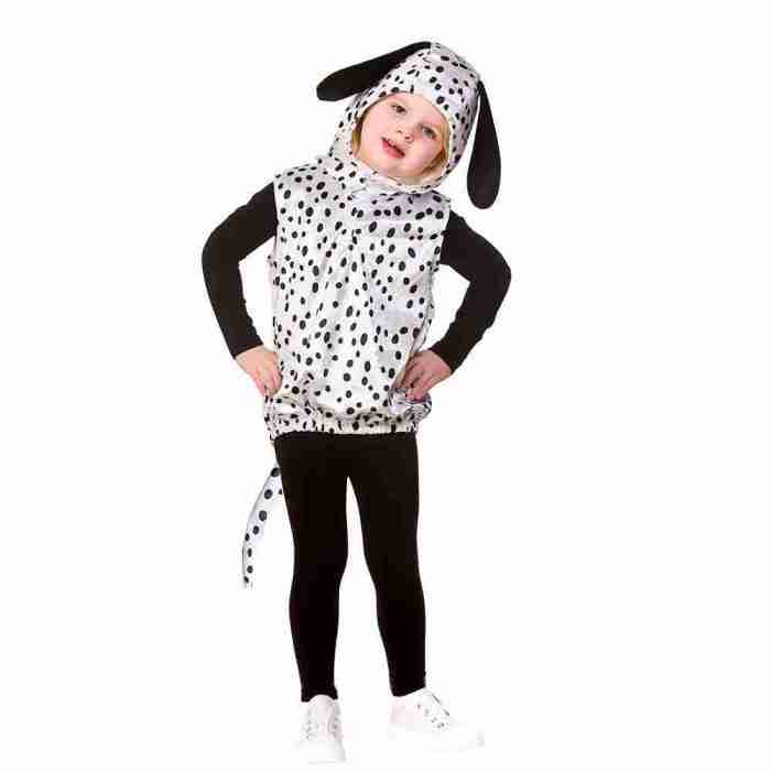 Kinder Tierkostüm Dalmatiner Tabard schwarz weiß gepunktet Faschingskostüm