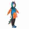 Dinosaurier Kostüm Kinder Wappenrock blau orange Unisex Tabard