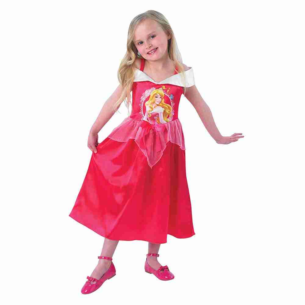 Dornröschen Kostüm Kinder - Rosa Märchen Prinzessinnenkleid mit Glitzer