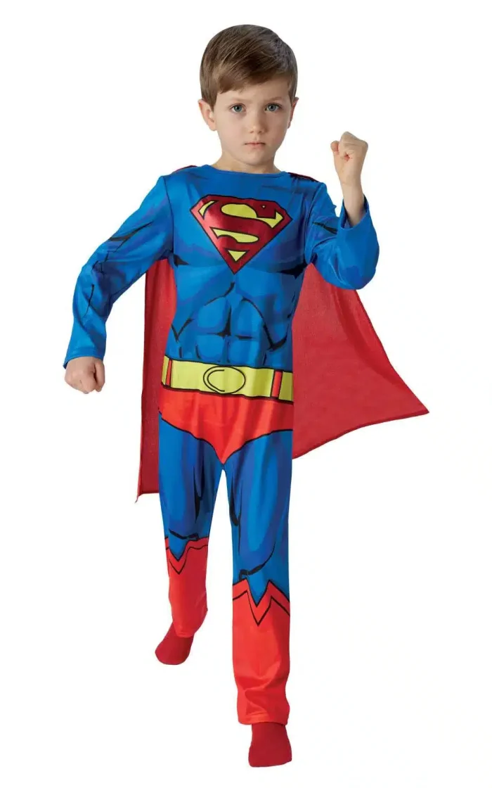 Superman Kostüm Kinder - Klassisches Superhelden Outfit mit Umhang