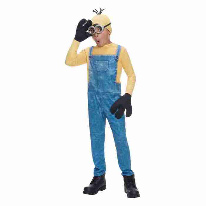 Minion Kostüm Kinder gelb blau Kevin Overall mit Schutzbrille