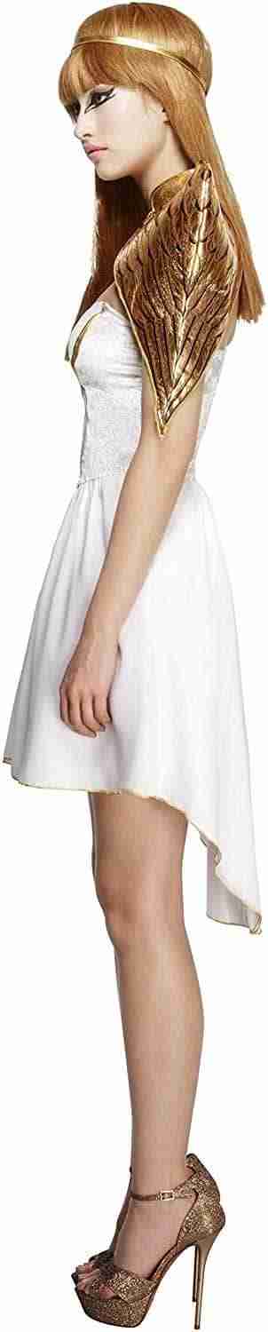 Damen Engelskostüm weiß Kleid mit Stirnband Karneval