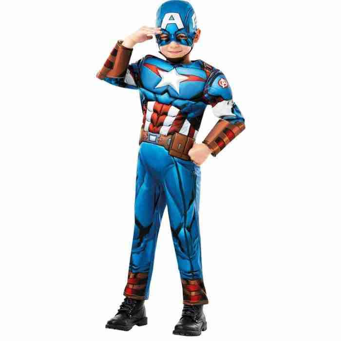 Captain America Kostüm Kinder Deluxe mit Muskel-Jumpsuit - carnivalstore.de