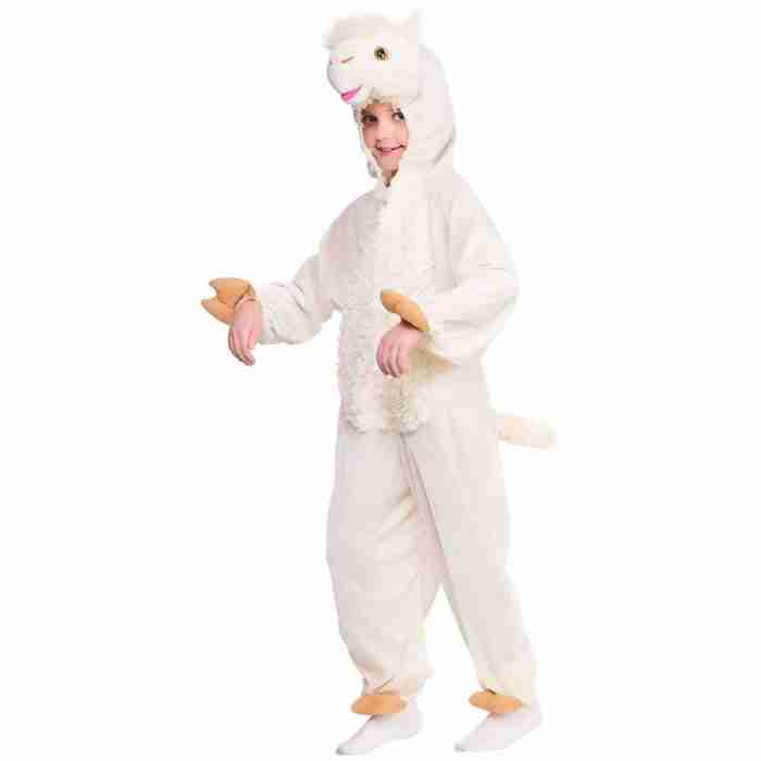 Kinder Lama Kostüm Unisex Tierkostüm für Karneval