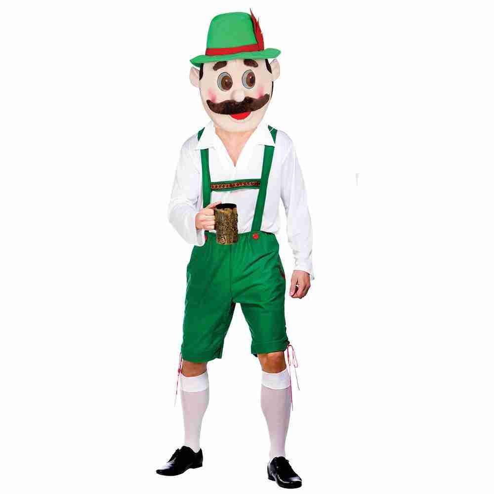 Oktoberfest Maske Tragebeispiel bayerisches Kostüm komplett