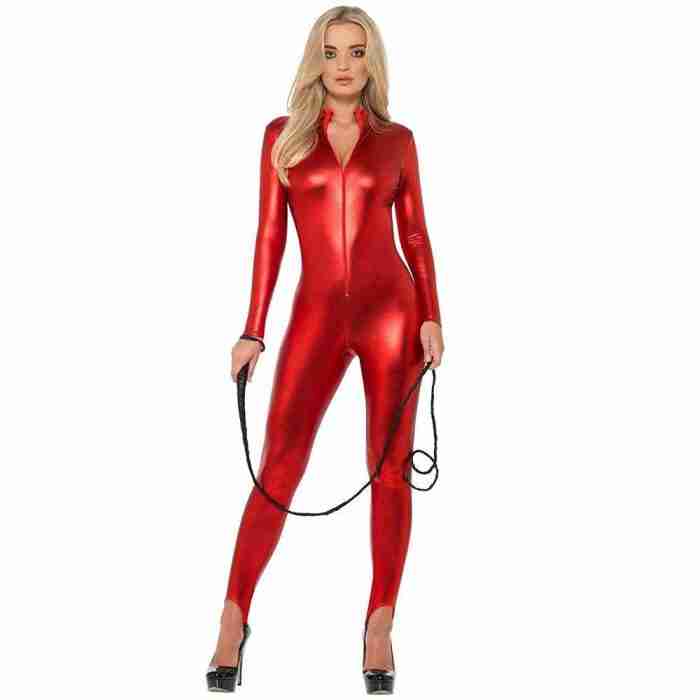 Rotes Miss Whiplash Kostüm - Sexy Catsuit für Damen - carnivalstore.de