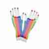 80er Jahre Netzhandschuhe Lang Regenbogen fingerlose Handschuhe bunt