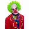 Clown Perücke Grün Afro Karneval Kostüm Zubehör Happy Face