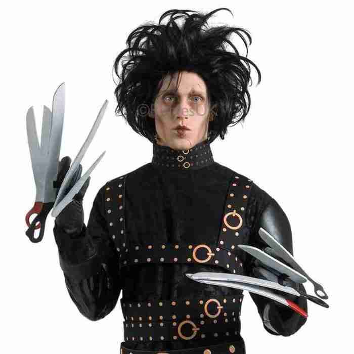 Edward Scissorhands Handschuhe Deluxe Set grau schwarz Kostüm Accessoire