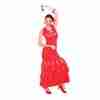 Flamenca Kostüm Damen - Spanisches Flamenco Kleid in Rot mit weißen Punkten