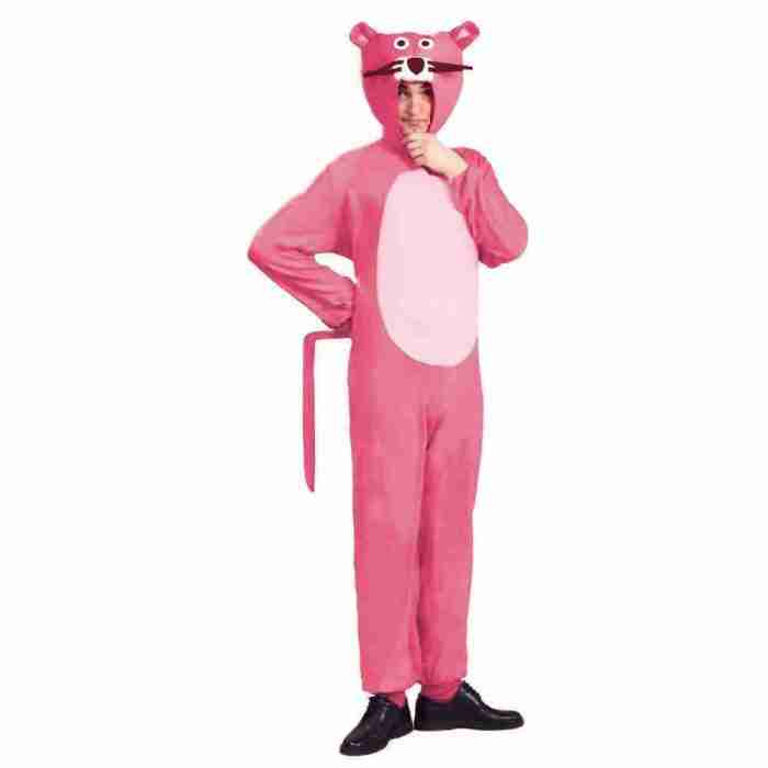 Tierkostüm Pink Panther rosa Herren Jumpsuit Karneval Kostüm
