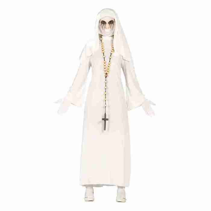 Nonnen Kostüm Damen Weiß Geist Halloween Verkleidung carnivalstore.de