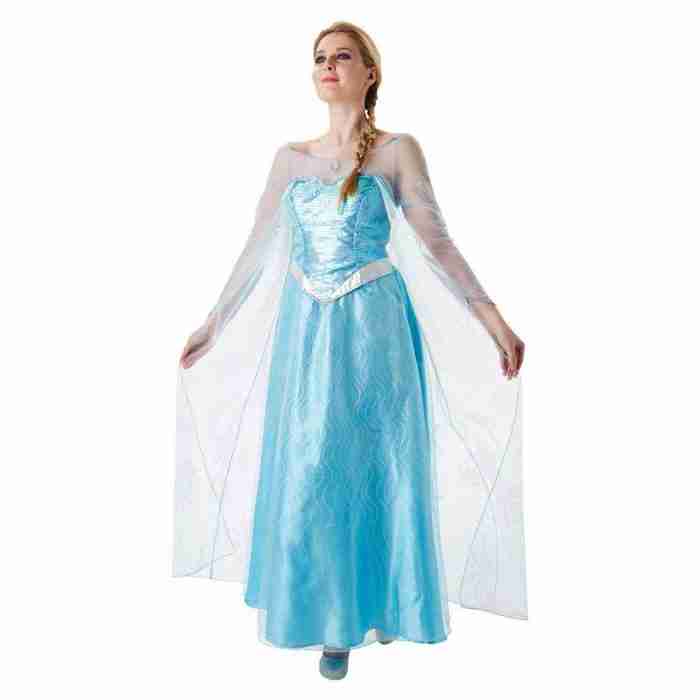 Elsa Frozen Kostüm Damen Eiskönigin Kleid mit Cape - carnivalstore.de
