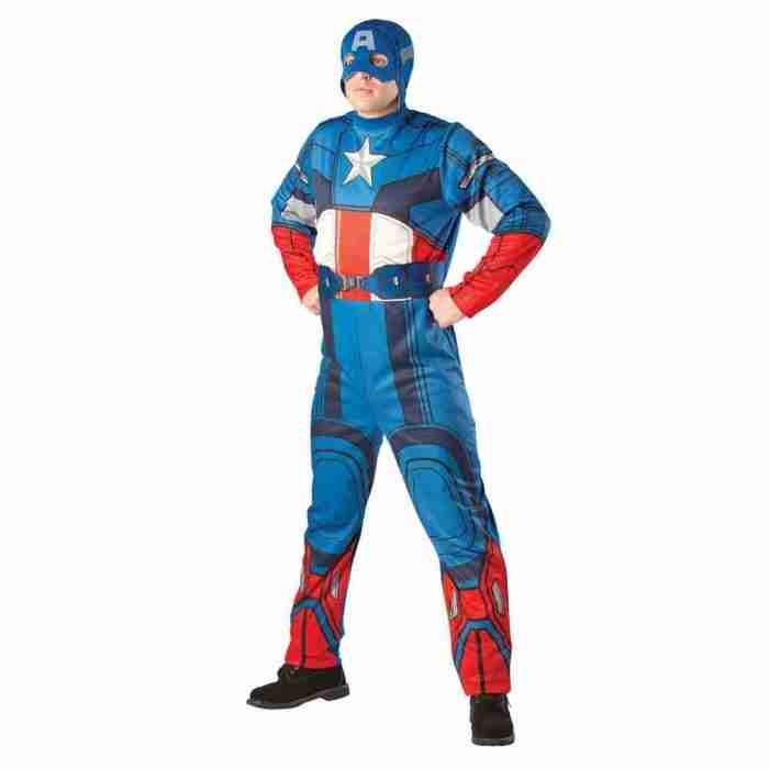Captain America Kostüm Herren Marvel Superhelden Verkleidung blau rot