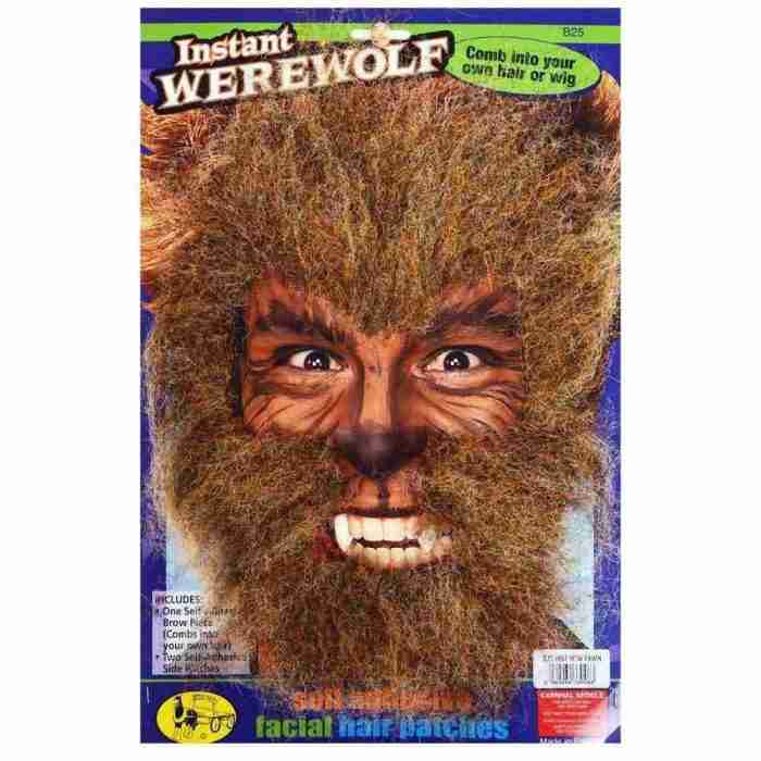 Werwolf Haarteile Set braun grau schwarz Halloween Kostüm Accessoire
