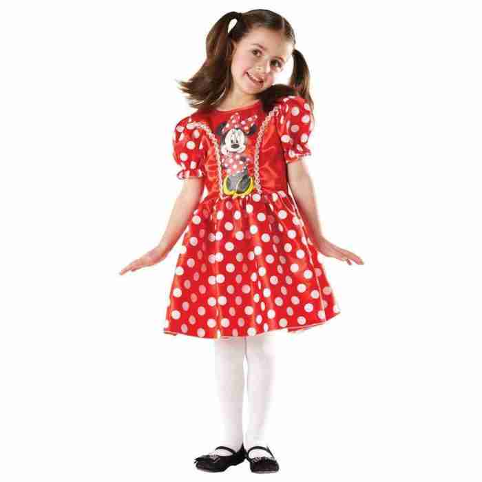 Minnie Maus Kostüm Kinder Rot - Klassisches Disney Kleid mit Polka Dots