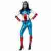 Captain America Catsuit Damen - Miss American Dream Superhelden Kostüm - carnivalstore.de