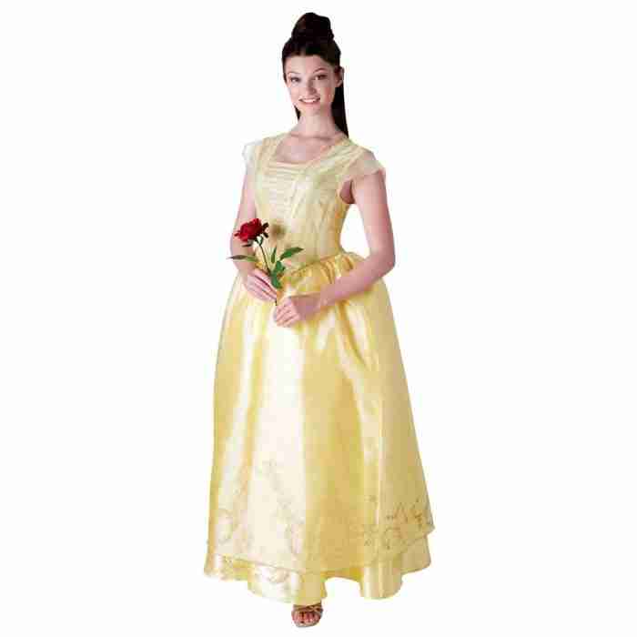 Belle Kostüm Damen - Goldenes Disney Prinzessin Faschingskostüm