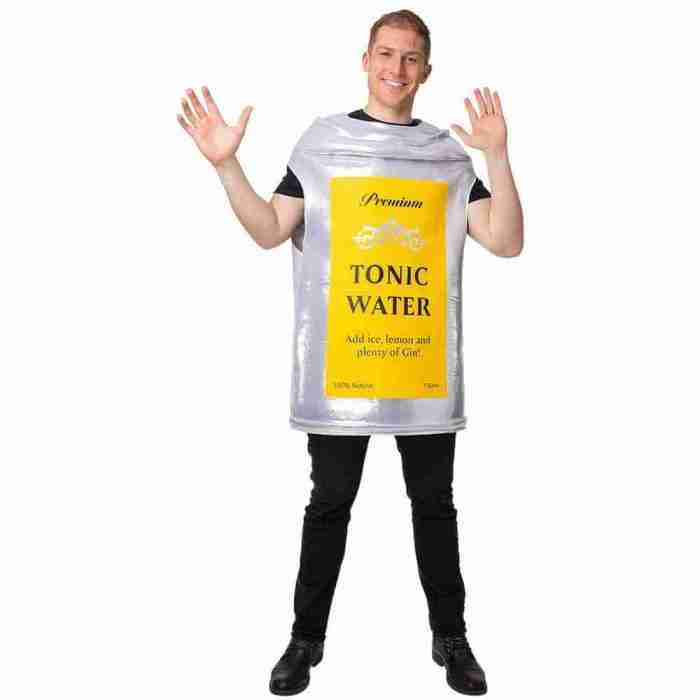 Lustiges Tonic Kostüm Herren Faschingskostüm grau gelb