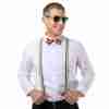 Regenbogen Accessoire Set Brille Fliege Hosenträger Pride Kostüm