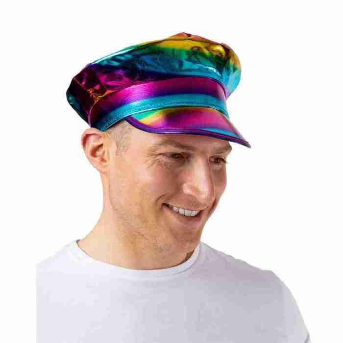 Regenbogen Kapitänsmütze Herren Pride bunte Mütze