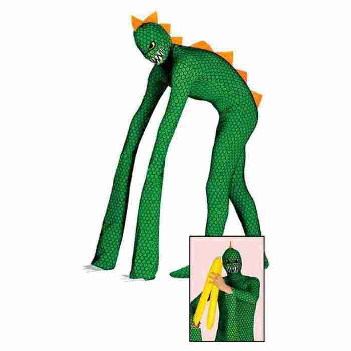 Reptil Kostüm Mutant grün Echsen Jumpsuit Karneval