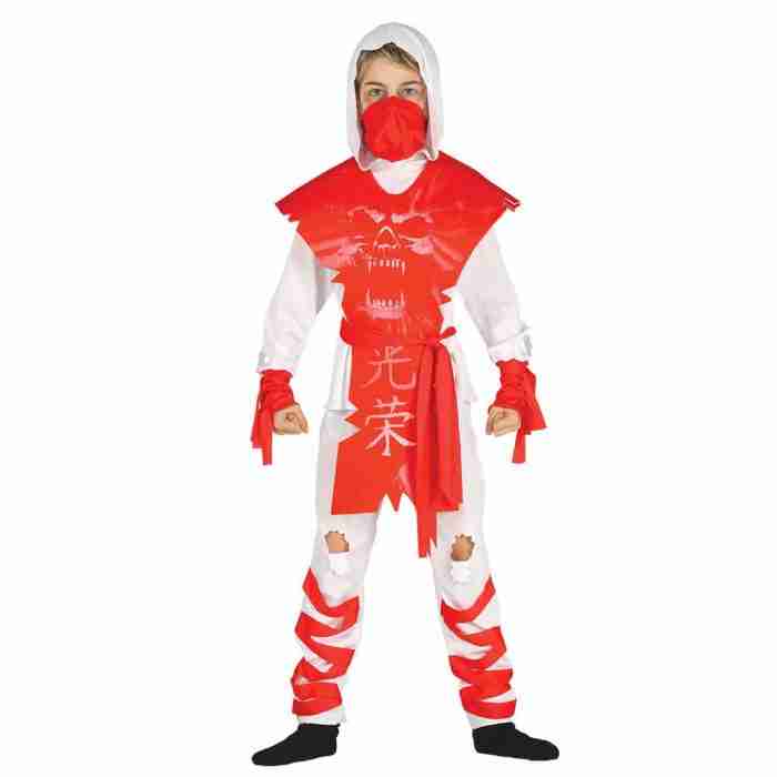 Kinder Halloween Ninja Kostüm - Böser Ninja in Rot für Kinder - carnivalstore.de