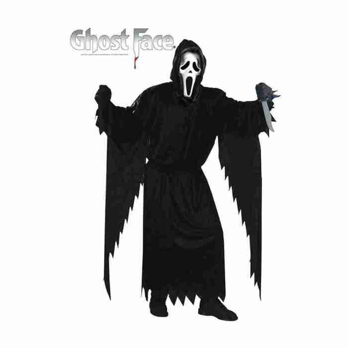 Ghost Face Kostüm Halloween schwarz mit Maske Erwachsene