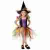 Halloween Hexenkostüm Kinder schwarz lila Glitzer Faschingskostüm