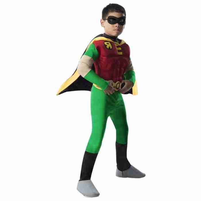 Robin Superhelden Kostüm Deluxe mit Muskel Brustpartie für Kinder - carnivalstore.de