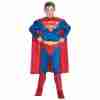 Superman Kostüm Kinder mit Muskelbrust - Klassischer Superhelden-Look für Karneval