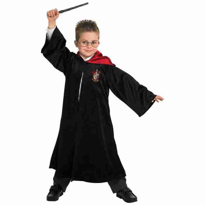 Harry Potter Kostüm Deluxe Robe schwarz mit roter Kapuze - carnivalstore.de