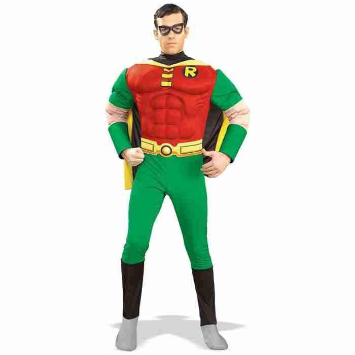 Robin Superhelden Kostüm Deluxe mit Muskel-Brust für Herren - carnivalstore.de