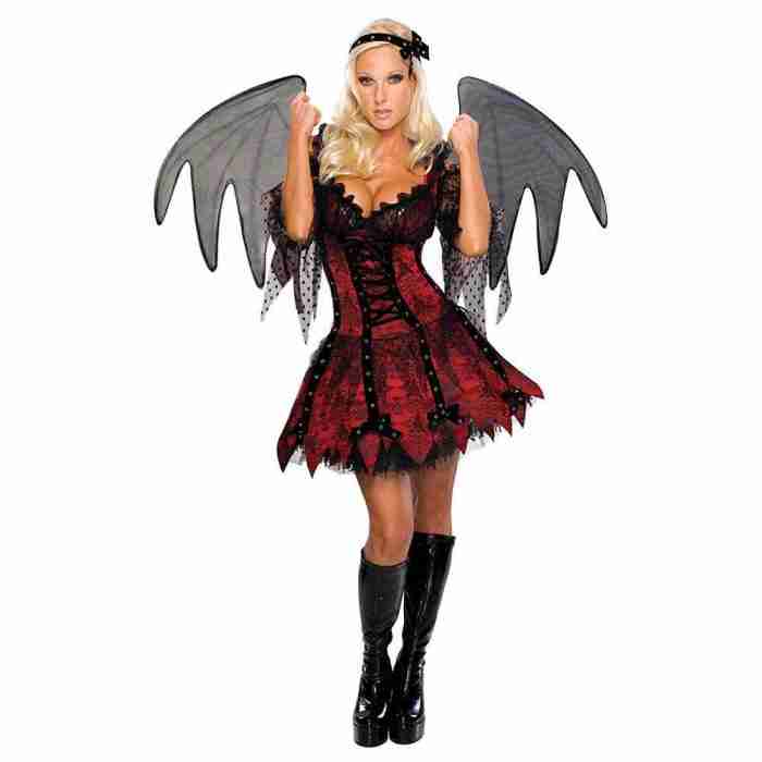 Vampir Fee Kostüm Damen Gothic Outfit mit Flügeln - carnivalstore.de