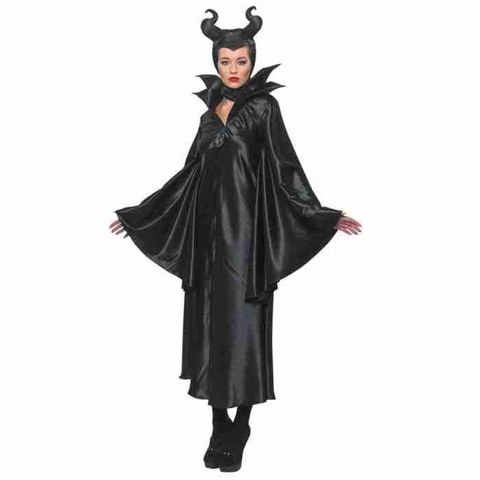 Faschingskostüm Damen Maleficent Disney schwarzes Kleid mit Kopfschmuck - carnivalstore.de