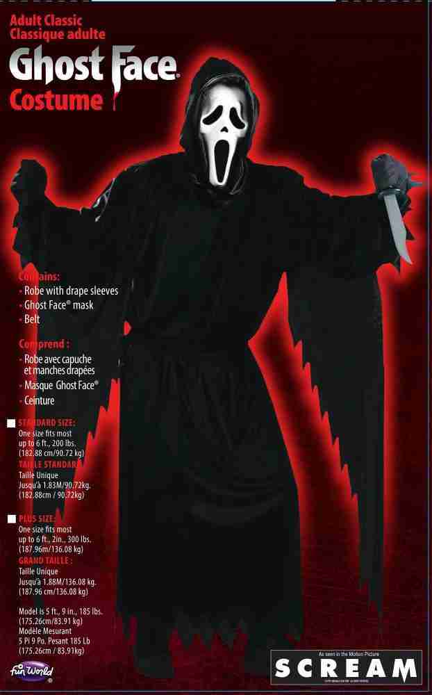 Ghost Face Kostüm Verpackung Halloween Scream Filmkostüm