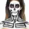 Skelett Liquid Latex Kit Halloween Make-up Set schwarz weiß