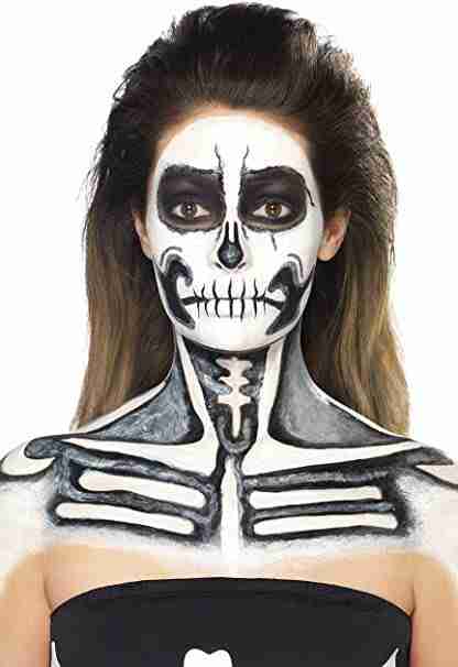 Skelett Liquid Latex Kit Halloween Make-up Set schwarz weiß