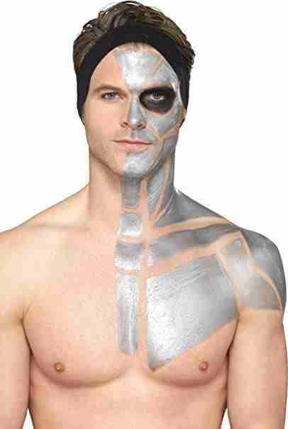 Smiffy's Metallic Latex Make-up Anwendung Gesicht